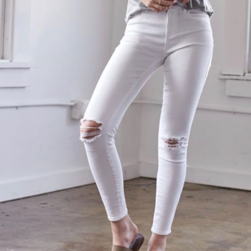Pacsun ripped white high rise jeans